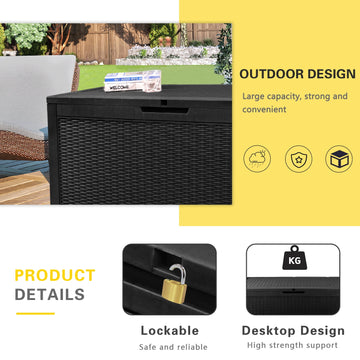 Devoko 100 Gallon Outdoor Box Deck Plastic Resin Storage Box